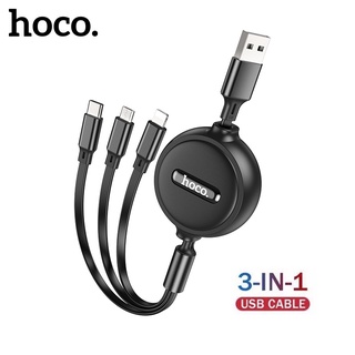 Hoco. ของแท้ X75 3 In 1 สายเคเบิล Micro USB Type C แบบพกพา พับเก็บได้ สําหรับโน้ตบุ๊ก 13 12 11 Pro Max Air Mini Xiaomi 12 11