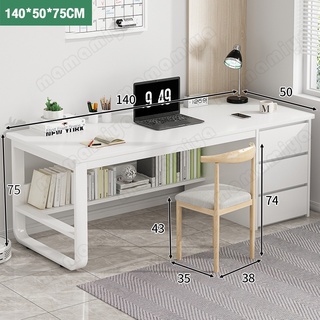 MMY โต๊ะทํางาน โต๊ะคอมพิวเตอร์ 140cm โต๊ะทำงานไม้ โต๊ะพร้อมลิ้นชักสิ้นชัก3ช่อง OFFIEC DESK โต๊ะสำนักงาน โต๊ะเอนกประสงค