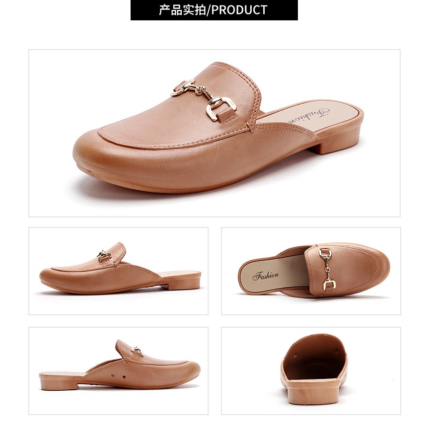 churn-รองเท้าแตะ-แบบสวม-คาดตัวดีสองข้าง-สีพื้นนุ่มสวย-สไตล์เกาหลี-สินค้ามีพร้อมส่ง
