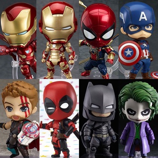 โมเดลฟิกเกอร์ PVC รูป The Avengers Nendoroid Iron Man Spider-Man เหมาะกับของขวัญวันเกิด ของเล่นสําหรับเด็ก
