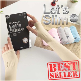 Lasya Lets Slim Cool ปลอกแขนกันแดด กันรังสี  UV   ระบายอากาศดีเยี่ยม เนื้อผ้าดี  FREE SIZE (สีดำ)