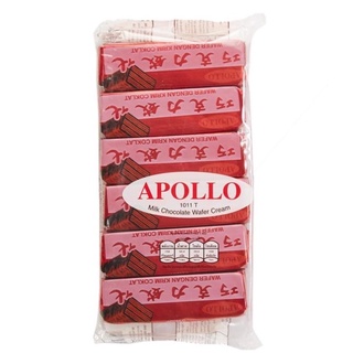 Apollo เวเฟอร์เคลือบช็อกโกแลต/รสนม (รบกวนอ่านรายละเอียดก่อนซื้อ) 1แพ็คมี12ชิ้น