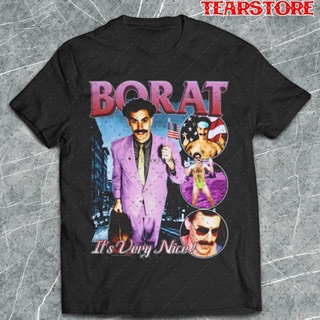 เสื้อยืดผ้าฝ้ายพิมพ์ลาย Borat Its Very Nice Rap เสื้อยืดคอกลม แขนสั้น ผ้าฝ้ายแท้ พิมพ์ลาย 90s สีพื้น สไตล์ฮิปฮอป สําหรับ