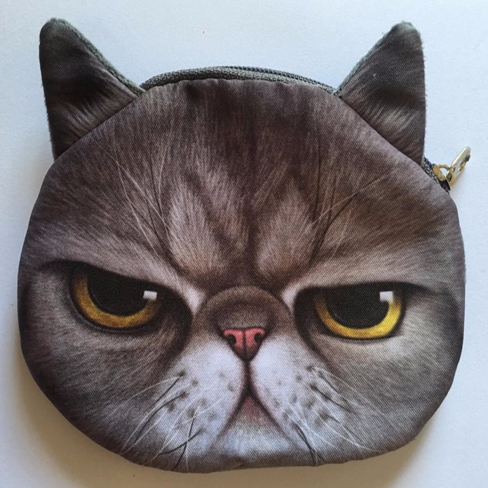 กระเป๋าใส่เหรียญลายหน้าแมวสีเทาหน้าบี้-3มิติเหมือนจริง-grumpy-cat