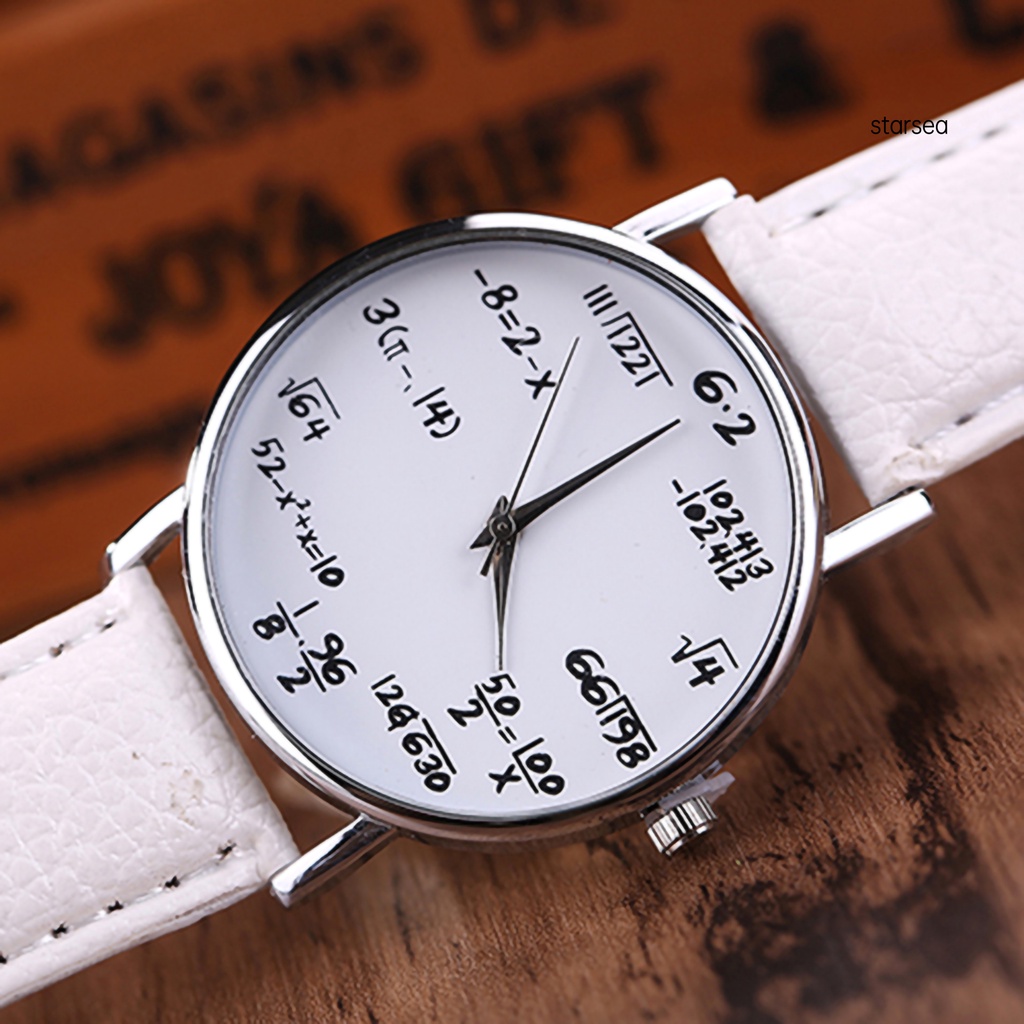 ภาพสินค้านาฬิกาข้อมือควอตซ์ สายหนังเทียม หน้าปัดสมการคณิตศาสตร์ แฟชั่นสําหรับผู้ชาย และผู้หญิง จากร้าน starsea.th บน Shopee ภาพที่ 7