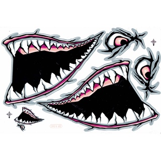 สติกเกอร์ฉลามปิศาจ Shark สีสันสดใส รอยตัคมชัด สำหรับแต่งรถติดรถยนต์ รถมอเตอร์ไซค์ หมวกกันน็อคขนาด 27 x 18 cm จำนวน 1แผ่น