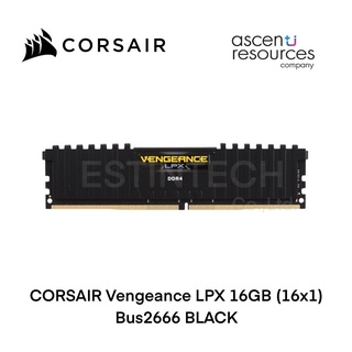 RAM(แรม) DDR4 16GB(16x1) BUS2666 CORSAIR Vengeance LPX BLACK ของใหม่ประกัน LT