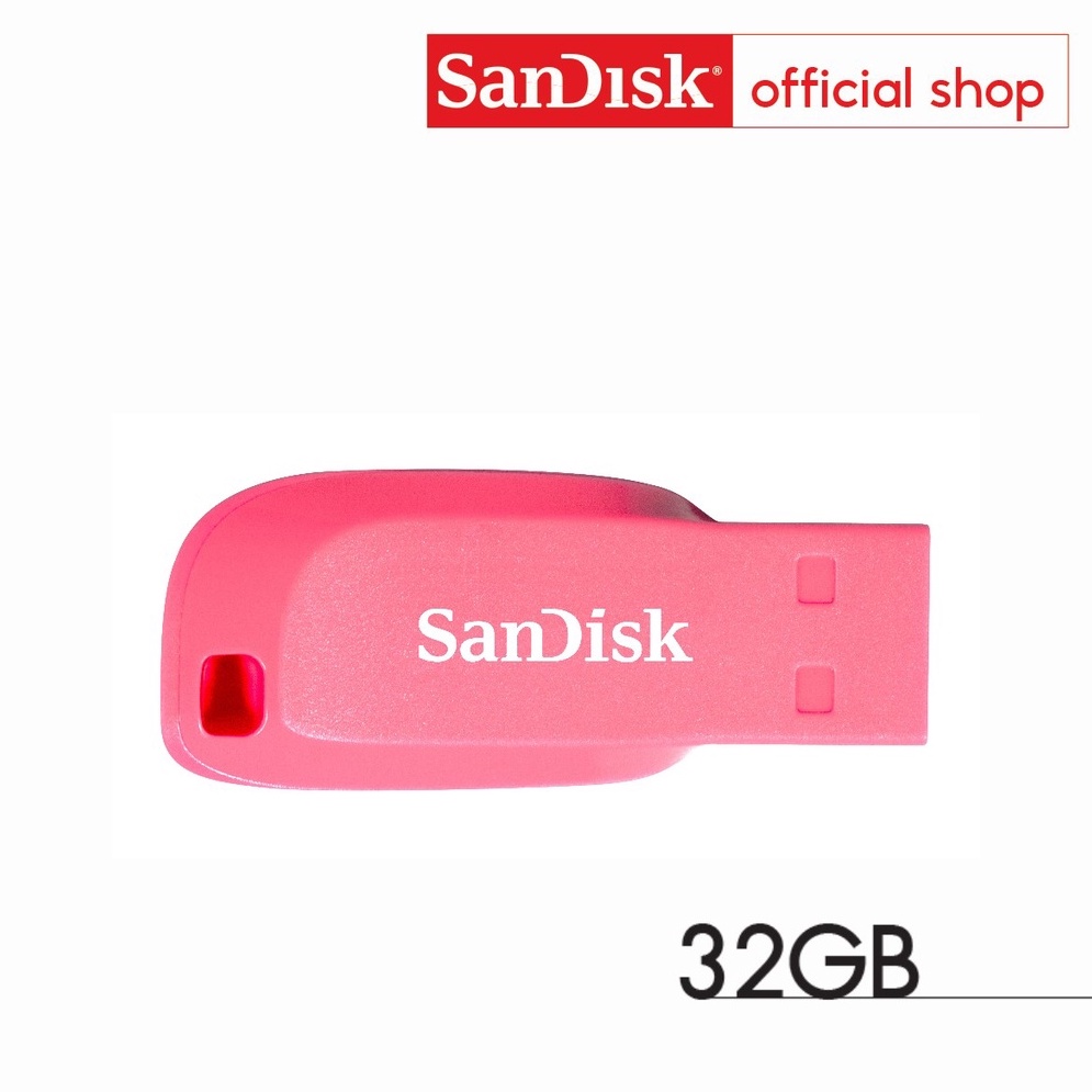 ภาพหน้าปกสินค้าSanDisk CRUZER BLADE USB แฟลชไดร์ฟ 32GB Pink, USB2.0 (SDCZ50-032G-B35PE สีชมพู) จากร้าน sandisk_thailand_officialshop บน Shopee