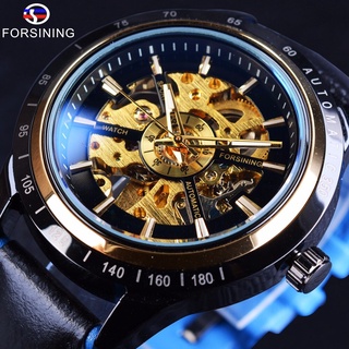 Forsining 2017 Transparent Racing Design Waterproof Leather Belt Men Watch Top Brand Luxury Automatic Skeleton Wrist Wat