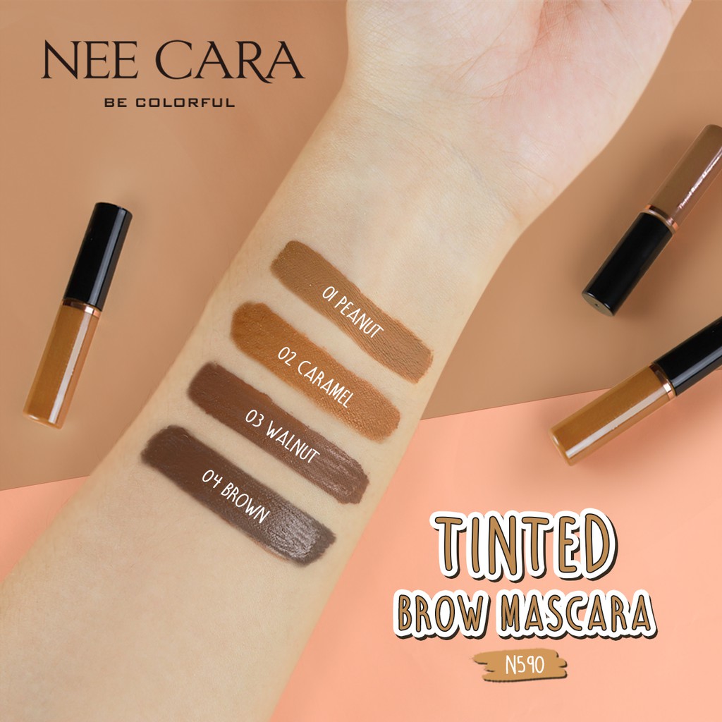 ภาพสินค้าNEE CARA นีคาร่า มาสคาร่า มาสคาร่าคิ้ว คิ้ว ที่ปัดคิ้ว N590 TINTED BROW MASCARA จากร้าน neecara_officialshop บน Shopee ภาพที่ 1