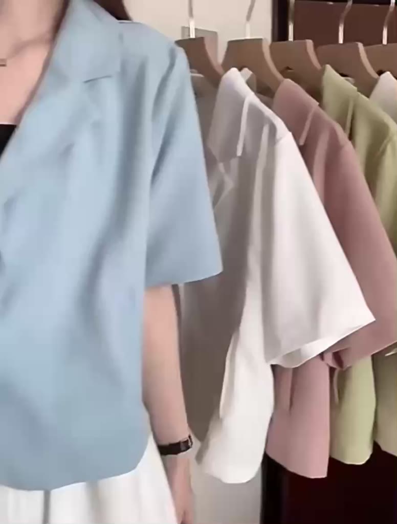 mini-pastel-blazer-allshoppa-เสื้อคลุมเบลเซอร์ทรงครอป-สีพาสเทล-เสื้อคอปก-ลุคทำงาน-ผ้านิ่มใส่สบาย