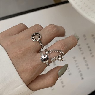 [AOER] แหวนยิ้มสไตล์เกาหลีสำหรับผู้หญิง / ผู้ชาย
