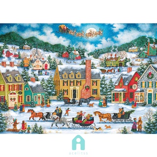 ♚Act♚Full Cross Stitch Town Snow Scene 11CT Stamped DIY Landscape Embroidery Kit