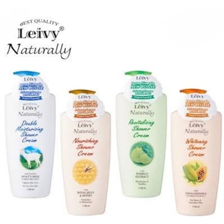 ครีมอาบน้ำ เนื้อนุ่ม (Made in Malaysia) Leivy Naturally Double Moisturising Shower Cream ขวดใหญ่มากปริมาณ 1,150 ML. นำเข้ามาเลเซีย