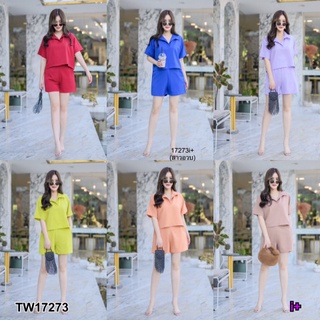 B17273 set #สาวอวบ เสื้อเแขนสั้น + กางเกงขาสั้น set #chubby girl short sleeve shirt + shorts