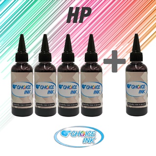 Choice Inkjet HP น้ำหมึกเติมใช้ได้กับทุกรุ่น All Model สีดำ4ขวด แถมดำ 1 ขวด