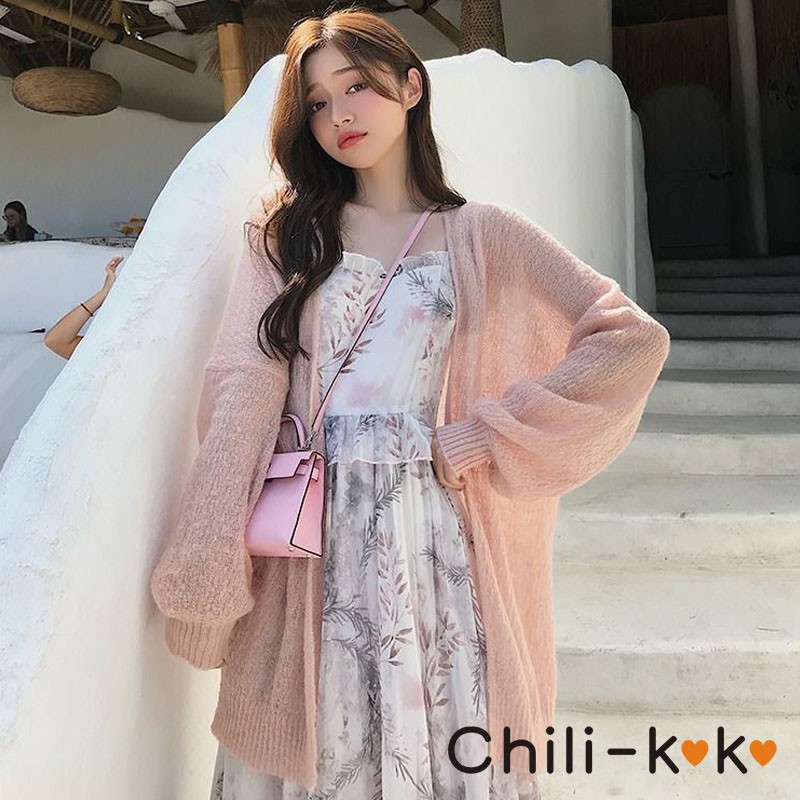 chili-k-k-283-เสื้อคลุม-ระบายอากาศได้ดี-แฟชั่นใหม่-ชนิดถักหลวม-ๆ-รุ่นตัวยาว-สไตล์เกาหลี