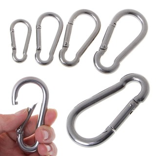 BST✿304 Stainless Steel Spring Carabiner Hook Keychain Quick Link Lock Buckle