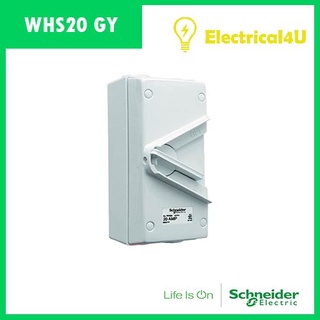 Schneider Electric WHS20 GY WATERPROOF ISOIATOR SWITCHES (IP66) 1 Pole