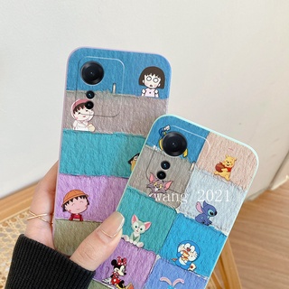 In Stock Classic Cartoon Case เคส VIVO T1 Pro 5G Casing Colorful Lattice Pattern Lens Protection Anti-fall Soft Case Back Cover เคสโทรศัพท