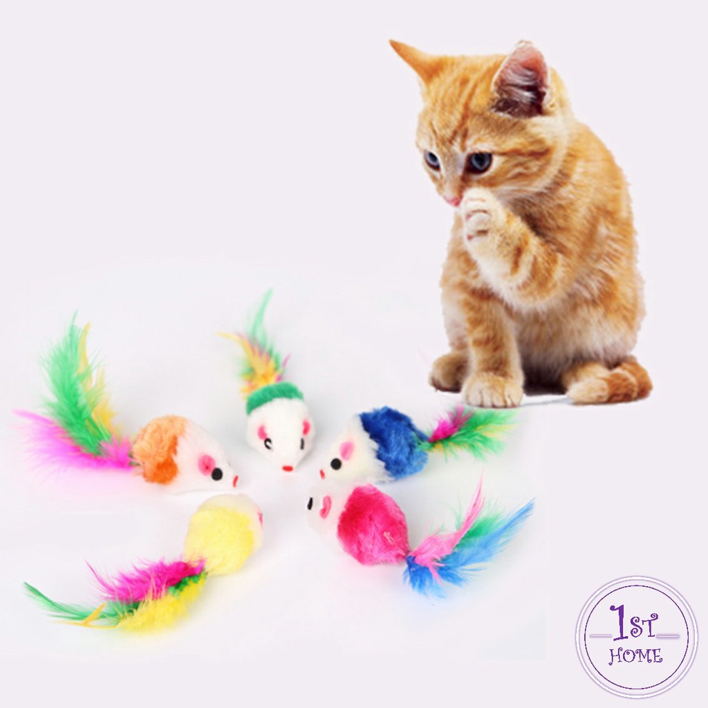 หนูจิ๋วของเล่นน้องแมว-คละสี-อุปกรณ์เสริมสำหรับสัตว์เลี้ยง-cat-toy