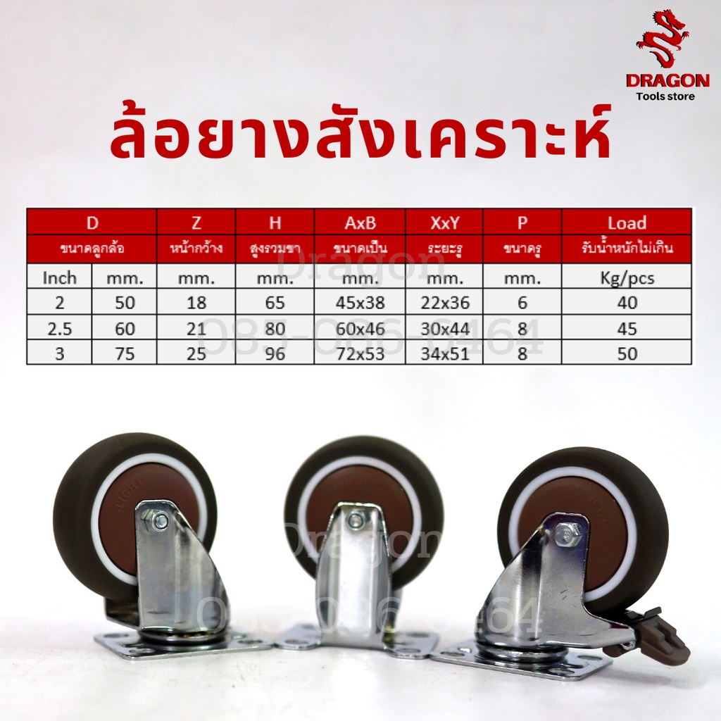 ล้อรถเข็น-2-5-นิ้ว-ล้อตาย-ล้อยาง-ล้อยางสังเคราะห์-tpe