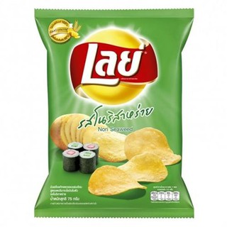 Lay potato chips Nori seaweed flavor 75 grams, pack of 6 bags