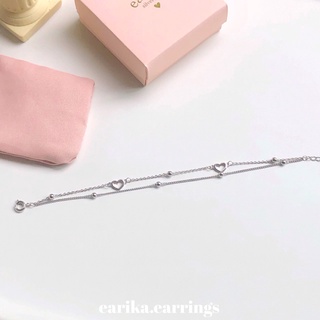 (กรอกโค้ด 72W5V ลด 65.-) earika.earrings - sweetie bracelet สร้อยข้อมือจี้หัวใจ ปรับขนาดได้ เหมาะสำหรับคนแพ้ง่าย
