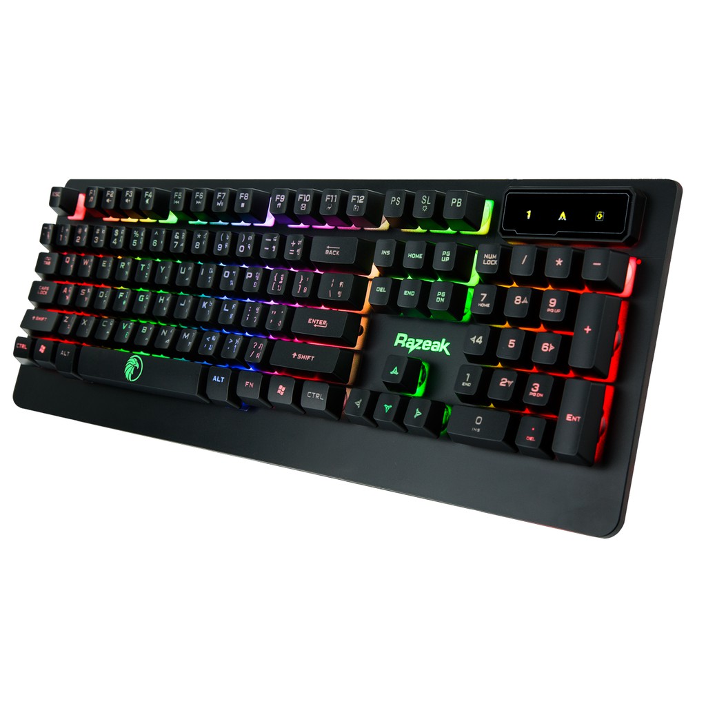 Razeak Osiris KG-8702 USB keyboard เป็นไฟ Rainbow Blacklight คีย์บอร์ด ...