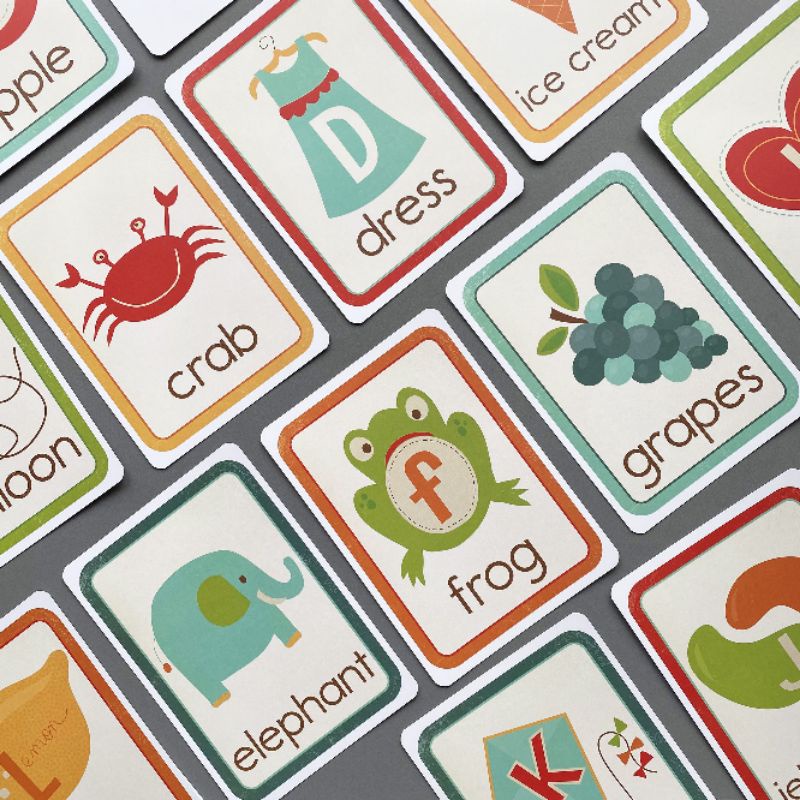 แฟลชการ์ด ABC ลายการ์ตูน Flash Card ABC card KP001 A-Z Vanda learning ...