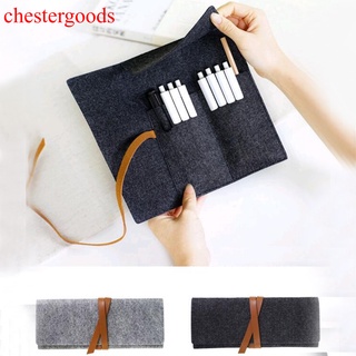 สินค้า Chestergoods กระเป๋าดินสอกระเป๋าเครื่องเขียนผ้าสักหลาดขนาดใหญ่แบบพกพา