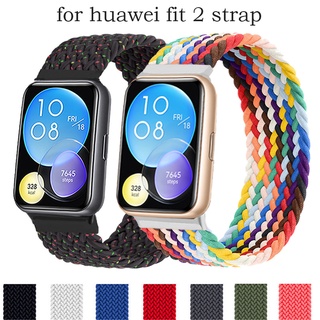 สายนาฬิกาข้อมือ สายไนล่อนถัก แบบยืดหยุ่น อุปกรณ์เสริม สําหรับ Huawei Watch Fit 2 Fit2 Band