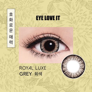 EYELOVEIT ROYAL LUXE GREY เลนส์สีน้ำตาล รายเดือน ( ซื้อ EYELOVEIT ครบ 3 กล่อง แถมตลับคอนแทคเลนส์ )