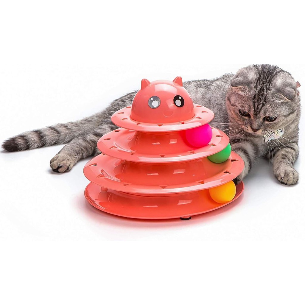 circular-cat-toy-ชุดฝึกทักษะแมวรางบอล-3-ชั้น