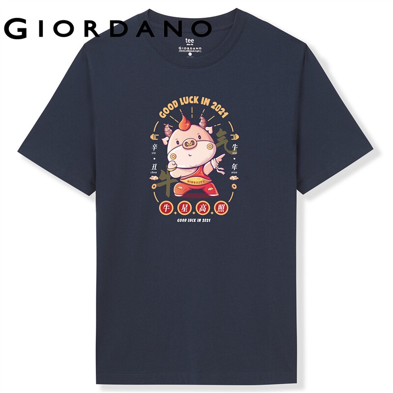 giordano-men-t-shirts-printed-cotton-summer-solid-casual-t-shirts-ribbed-crewneck-short-sleeves-t-shirts-free-shipping
