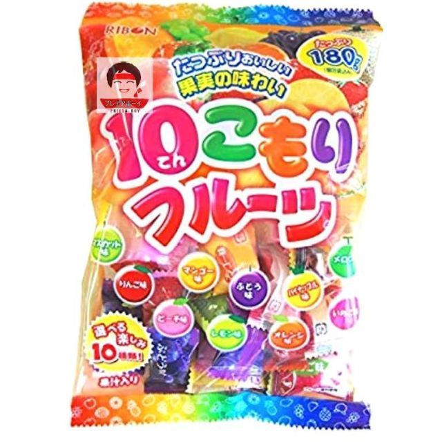 Ribon Assorted Fruit Candy ลูกอม รสผลไม้รวม10รส ใน1ถุง จากญี่ปุ่น 180g ...