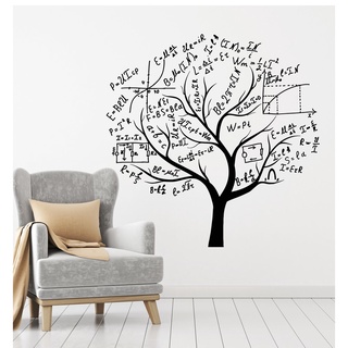 สติกเกอร์ไวนิล ลายต้นไม้ สัญลักษณ์คณิตศาสตร์ สําหรับตกแต่งผนังบ้าน ห้องนั่งเล่น ห้องเรียน sx09