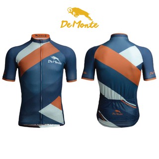 DeMonteCycling เสื้อจักรยานผู้ชาย เบาสบาย ระบายเหงื่อดี สีกรม รุ่น DE-031 ผ้าDrymax PRO