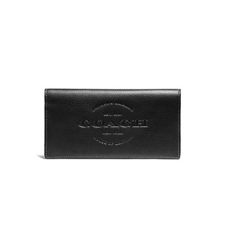 COACH กระเป๋าสตางค์หนังแท้ใบยาว ไม่มีซิป F24653 BREAST POCKET WALLET (สีดำ)