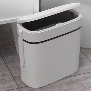 ถังขยะ (รุ่น L-04) ถังขยะในห้องน้ำถังขยะพร้อมฝาปิด 14 L. ช่องเสียบแคบ แถมแปรง ตัวถังผลิตจากพลาสติก คุณภาพดี ไม่บาง