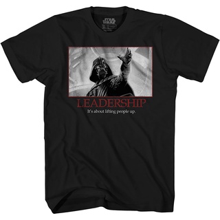 เสื้อยืดสีดำอินเทรนด์เสื้อยืดแขนสั้น พิมพ์ลายโปสเตอร์ Star Wars Darth Vader Leadership แฟชั่นสําหรับผู้ชายS-4XLสามารถปรั