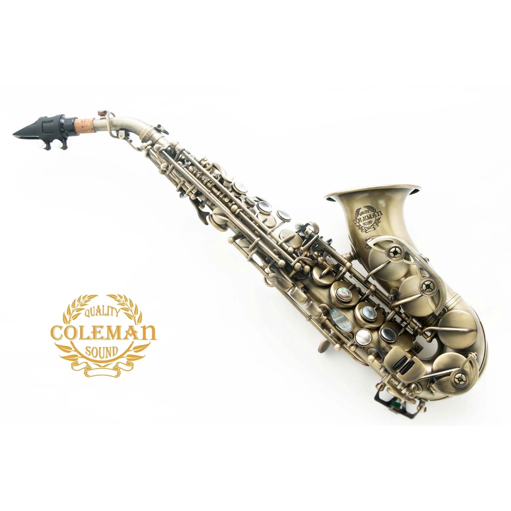 แซกโซโฟน-saxophone-curved-soprano-coleman-cl-336s-antique-plated