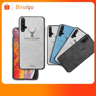 【 Ready Stock 】 Huawei Nova 5T Case Fabric TPU Deer Pattern Shockproof Cover Case