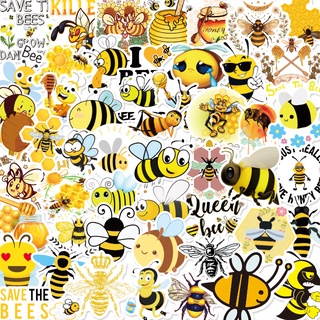 สติกเกอร์พีวีซี ลายการ์ตูนผึ้งน้อยน่ารัก กันน้ํา 50 ชิ้น