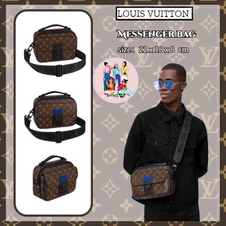 LouisVuittonS LOCK กระเป๋าสะพายข้าง/Messenger bag/Wide shoulder strap/can be hand-held/ผลิตภัณฑ์ใหม่! !/แท้100%