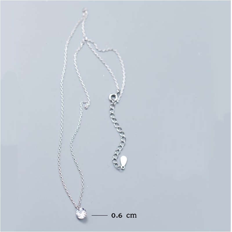 s925-cooly-necklace-สร้อยคอเงินแท้-เพชรเดี่ยว-เรียบง่าย-ใส่สบาย-เป็นมิตรกับผิว