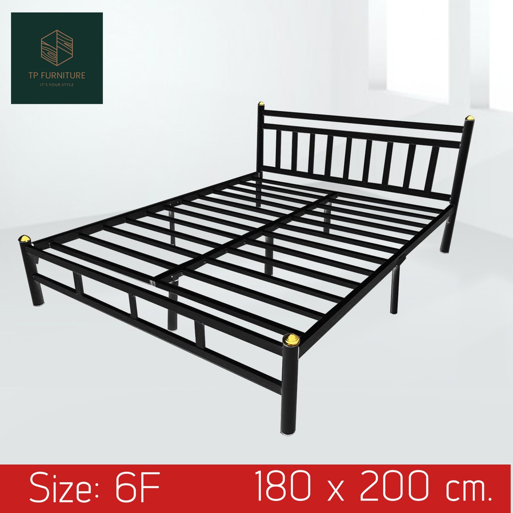 o2hเตียงเหล็ก-6f-รุ่นหัวตรง-เหล็กหนา-0-8มิล-ประกอบง่าย-ขนาดรูปที่3-สูง27cm