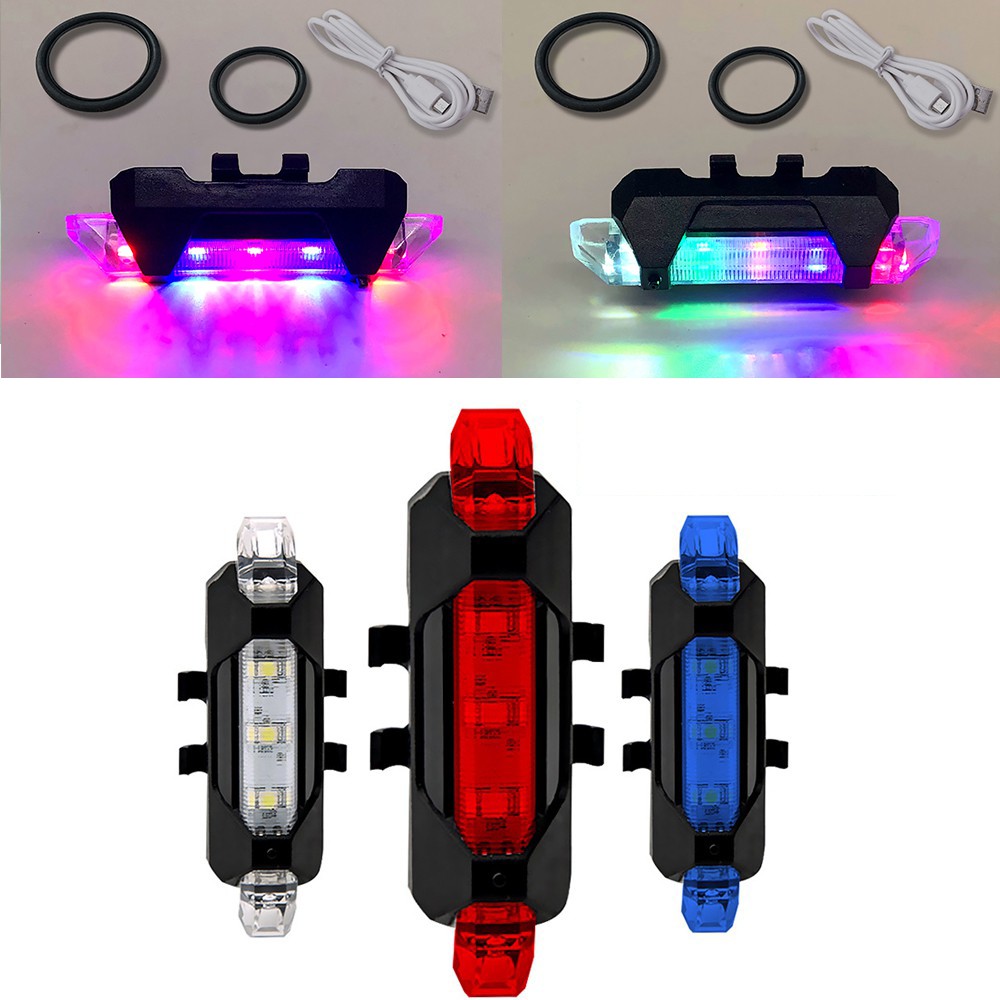 ภาพสินค้าไฟติดรถจักรยาน 3 LED แบบชาร์จ USB สีสันสดใส จากร้าน xryhx.th บน Shopee ภาพที่ 2