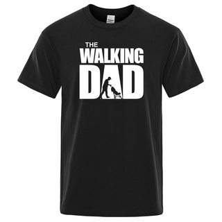 เสื้อยืดผ้าฝ้ายพิมพ์ลาย เสื้อยืดลําลอง แขนสั้น พิมพ์ลาย The Walking Dad สไตล์ฮิปฮอป เหมาะกับของขวัญวันพ่อ แฟชั่นฤดูร้อน