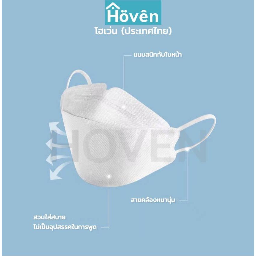 hoven-mask-หน้ากากอนามัยโฮเว่น-4d-10-ชิ้น-แพ็ค-แมสเกาหลี-หน้ากาก4d-แมส4d-หน้ากาก3d-แมส3d-หน้ากากอนามัย